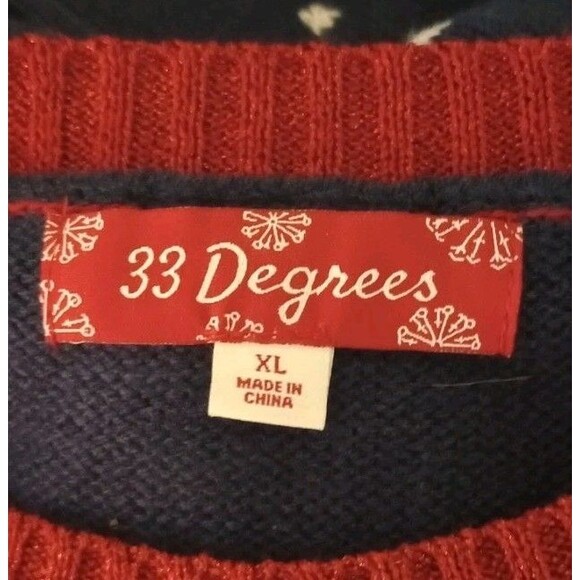 33 Degrees Ugly Christmas Sweater Metallic 'Walking In A‎ Winter Wonderland' XL - Picture 3 of 4